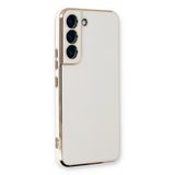 Microsonic Samsung Galaxy S22 Plus Olive Plated Beyaz Cep Telefonu Kılıfı