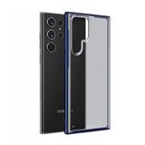 Microsonic Samsung Galaxy S22 Ultra Frosted Frame Lacivert Cep Telefonu Kılıfı
