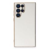 Microsonic Samsung Galaxy S22 Ultra için Kılıf Olive Plated Beyaz [Galaxy S22 Ultra ile Uyumlu Kılıf - Beyaz]