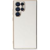Microsonic Samsung Galaxy S22 Ultra Olive Plated Beyaz Cep Telefonu Kılıfı