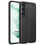 Microsonic Samsung Galaxy S23 Deri Dokulu Silikon Siyah Kılıf
