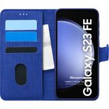 Microsonic Samsung Galaxy S23 FE Fabric Book Wallet Lacivert Kılıf