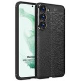 Microsonic Samsung Galaxy S23 Plus Deri Dokulu Silikon Siyah Kılıf