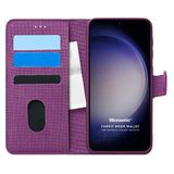 Microsonic Samsung Galaxy S23 Plus için Kılıf Fabric Book Wallet Mor [Galaxy S23 Plus ile Uyumlu Kılıf - Mor]
