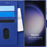 Microsonic Samsung Galaxy S23 Ultra Fabric Book Wallet Lacivert Cep Telefonu Kılıfı