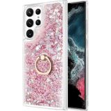 Microsonic Samsung Galaxy S23 Ultra Glitter Liquid Holder Pembe Kılıf