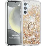 Microsonic Samsung Galaxy S24 Glitter Liquid Holder Gold Kılıf