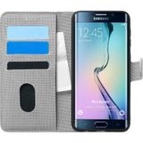 Microsonic Samsung Galaxy S6 Edge Fabric Book Wallet Gri Cep Telefonu Kılıfı