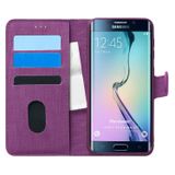 Microsonic Samsung Galaxy S6 Edge için Kılıf Fabric Book Wallet Mor [Galaxy S6 Edge ile Uyumlu Kılıf - Mor]