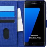 Microsonic Samsung Galaxy S7 Edge Fabric Book Wallet Lacivert Cep Telefonu Kılıfı