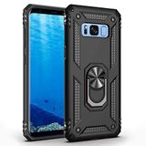 Microsonic Samsung Galaxy S8 için Kılıf Military Ring Holder Siyah [Galaxy S8 ile Uyumlu Kılıf - Siyah]