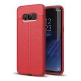 Microsonic Samsung Galaxy S8 Plus Deri Dokulu Silikon Kırmızı Cep Telefonu Kılıfı