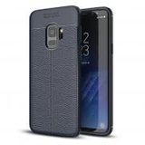 Microsonic Samsung Galaxy S9 Deri Dokulu Silikon Lacivert Kılıf