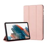 Microsonic Samsung Galaxy Tab A8 X200 Kılıf Slim Translucent Back Smart Cover Rose Gold