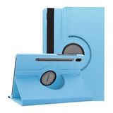 Microsonic Samsung Galaxy Tab S7 Fe Lte T737 Kılıf 360 Rotating Stand Deri Mavi