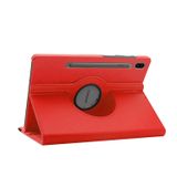 Microsonic Samsung Galaxy Tab S7 Plus T970 Kılıf 360 Rotating Stand Deri Kırmızı