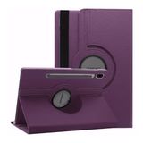 Microsonic Samsung Galaxy Tab S7 Plus T970 Kılıf 360 Rotating Stand Deri Mor