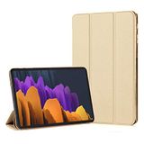 Microsonic Samsung Galaxy Tab S7 T870 Kılıf Slim Translucent Back Smart Cover Gold