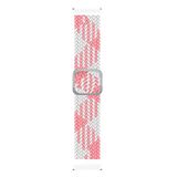 Microsonic Samsung Galaxy Watch 3 45 mm Braided Loop Band Pembe Beyaz Uyumlu Kordon
