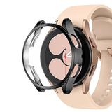 Microsonic Samsung Galaxy Watch 4 40mm için Kılıf 360 Full Round Soft Silicone Siyah [Galaxy Watch 4 40mm ile Uyumlu Kılıf - Siyah]