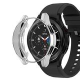 Microsonic Samsung Galaxy Watch 4 Classic 42mm için Kılıf 360 Full Round Soft Silicone Gümüş [Galaxy Watch 4 Classic 42mm ile Uyumlu Kılıf - Gümüş]