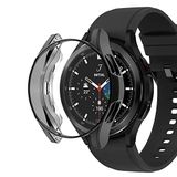 Microsonic Samsung Galaxy Watch 4 Classic 46mm için Kılıf 360 Full Round Soft Silicone Siyah [Galaxy Watch 4 Classic 46mm ile Uyumlu Kılıf - Siyah]