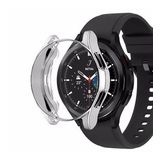 Microsonic Samsung Galaxy Watch 4 Classic 46MM Kılıf 360 Full Round Soft Silicone Gümüş
