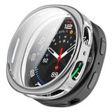 Microsonic Samsung Galaxy Watch 8 44mm için Kılıf Ekranı Tam Kaplayan 360 Full Round Soft Silicone Gümüş [Galaxy Watch 8 44mm ile Uyumlu Kılıf - Gümüş]