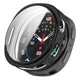 Microsonic Samsung Galaxy Watch 8 44mm için Kılıf Ekranı Tam Kaplayan 360 Full Round Soft Silicone Siyah [Galaxy Watch 8 44mm ile Uyumlu Kılıf - Siyah]