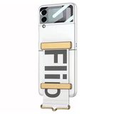 Microsonic Samsung Galaxy Z Flip 3 Flio Strap Gümüş Cep Telefonu Kılıfı