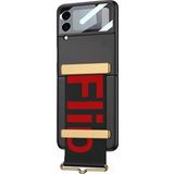 Microsonic Samsung Galaxy Z Flip 3 Flio Strap Siyah Cep Telefonu Kılıfı