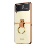 Microsonic Samsung Galaxy Z Flip 3 Ring Loft Clear Gold Cep Telefonu Kılıfı