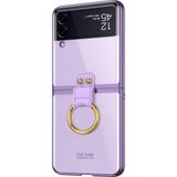 Microsonic Samsung Galaxy Z Flip 3 Ring Loft Clear Mor Cep Telefonu Kılıfı