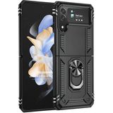Microsonic Samsung Galaxy Z Flip 4 Military Ring Holder Siyah Kılıf