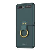 Microsonic Samsung Galaxy Z Flip Ring Fall Platinum Koyu Yeşil Cep Telefonu Kılıfı