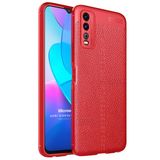Microsonic Vivo Y11S Deri Dokulu Silikon Kırmızı Cep Telefonu Kılıfı
