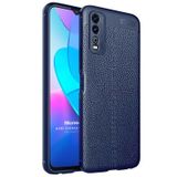 Microsonic Vivo Y11S Deri Dokulu Silikon Lacivert Cep Telefonu Kılıfı