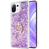 Microsonic Xiaomi Mi 11 Lite Glitter Liquid Holder Mor Kılıf