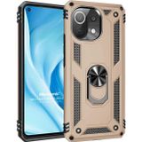 Microsonic Xiaomi Mi 11 Lite Military Ring Holder Gold Kılıf