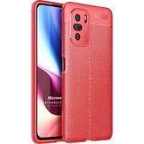 Microsonic Xiaomi Mi 11i Deri Dokulu Silikon Kırmızı Kılıf