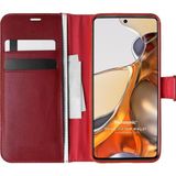 Microsonic Xiaomi Mi 11T Pro Delux Leather Wallet Kırmızı Kılıf