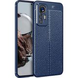 Microsonic Xiaomi Mi 12 Lite Deri Dokulu Silikon Lacivert Kılıf
