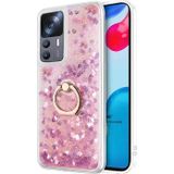 Microsonic Xiaomi Mi 12T Glitter Liquid Holder Pembe Kılıf