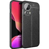 Microsonic Xiaomi Mi 13 Lite Deri Dokulu Silikon Siyah Kılıf