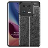 Microsonic Xiaomi Mi 13 Pro Deri Dokulu Silikon Siyah Kılıf