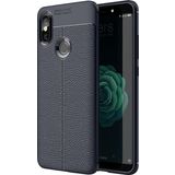 Microsonic Xiaomi Mi 8 Deri Dokulu Silikon Lacivert Kılıf