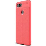 Microsonic Xiaomi Mi 8 Lite Deri Dokulu Silikon Kırmızı Kılıf