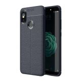 Microsonic Xiaomi Mi 8 Se Deri Dokulu Silikon Lacivert Kılıf
