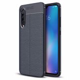 Microsonic Xiaomi Mi 9 Deri Dokulu Lacivert Silikon Kılıf