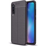 Microsonic Xiaomi Mi 9 Deri Dokulu Siyah Silikon Kılıf